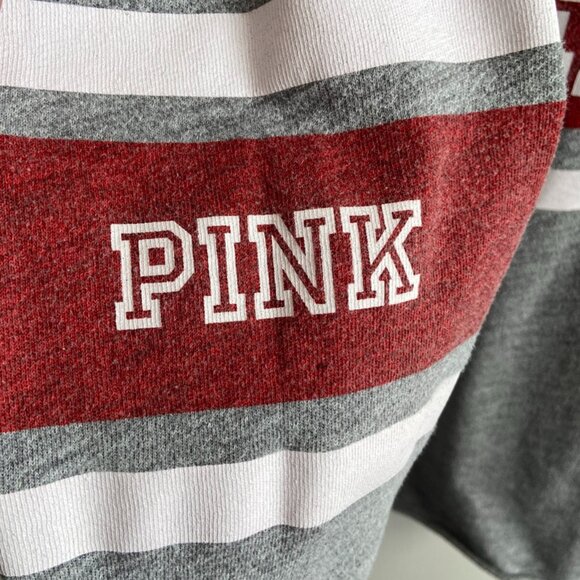 Victoria's Secret Pink Gray & Red Nebraska Hooded Long Sleeve Shirt - Picture 5 of 8